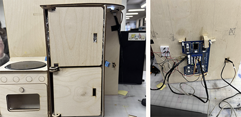 Here is the physical part of the prototype, front and back    